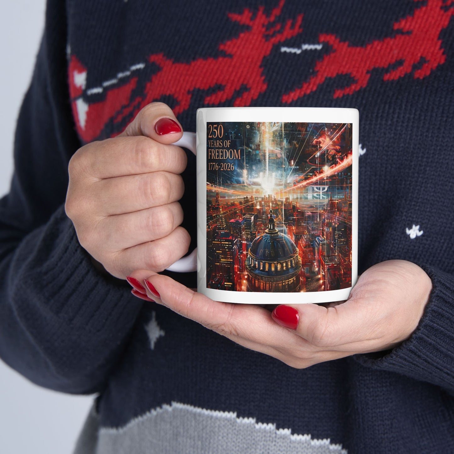 250 Years of Freedom 1776-2026 Independence Day USA Ceramic Mug (11oz/15oz)