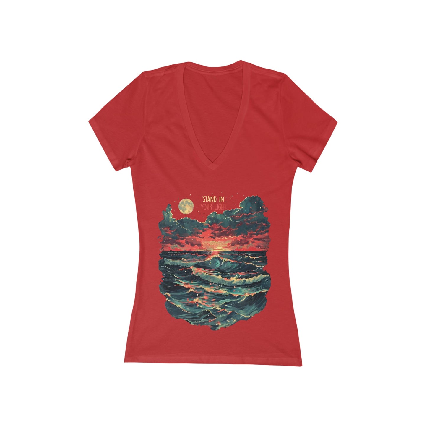 Stand In Your Light Women's Deep V-neck Tee