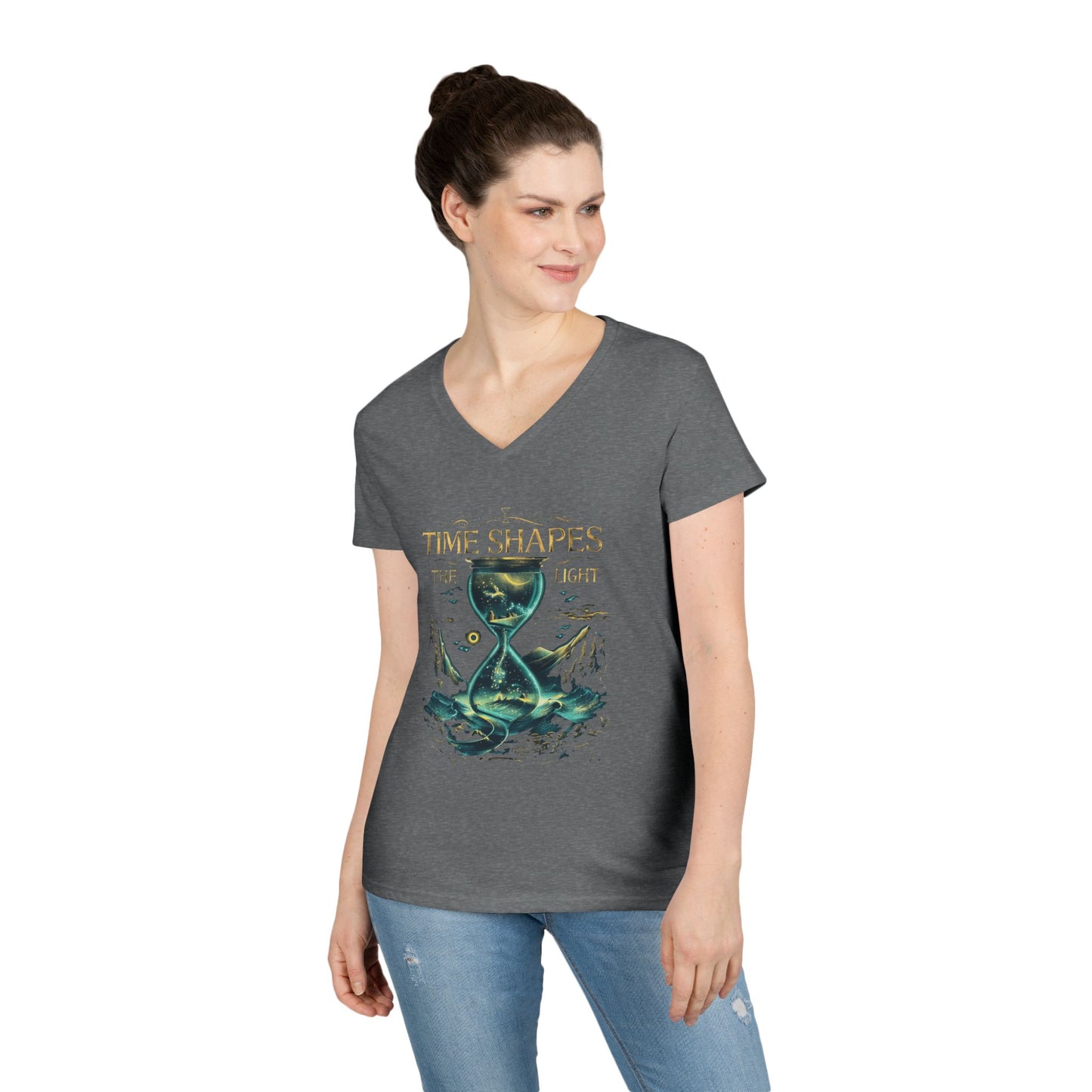 Time Shapes The Light Women's V-Neck Tee