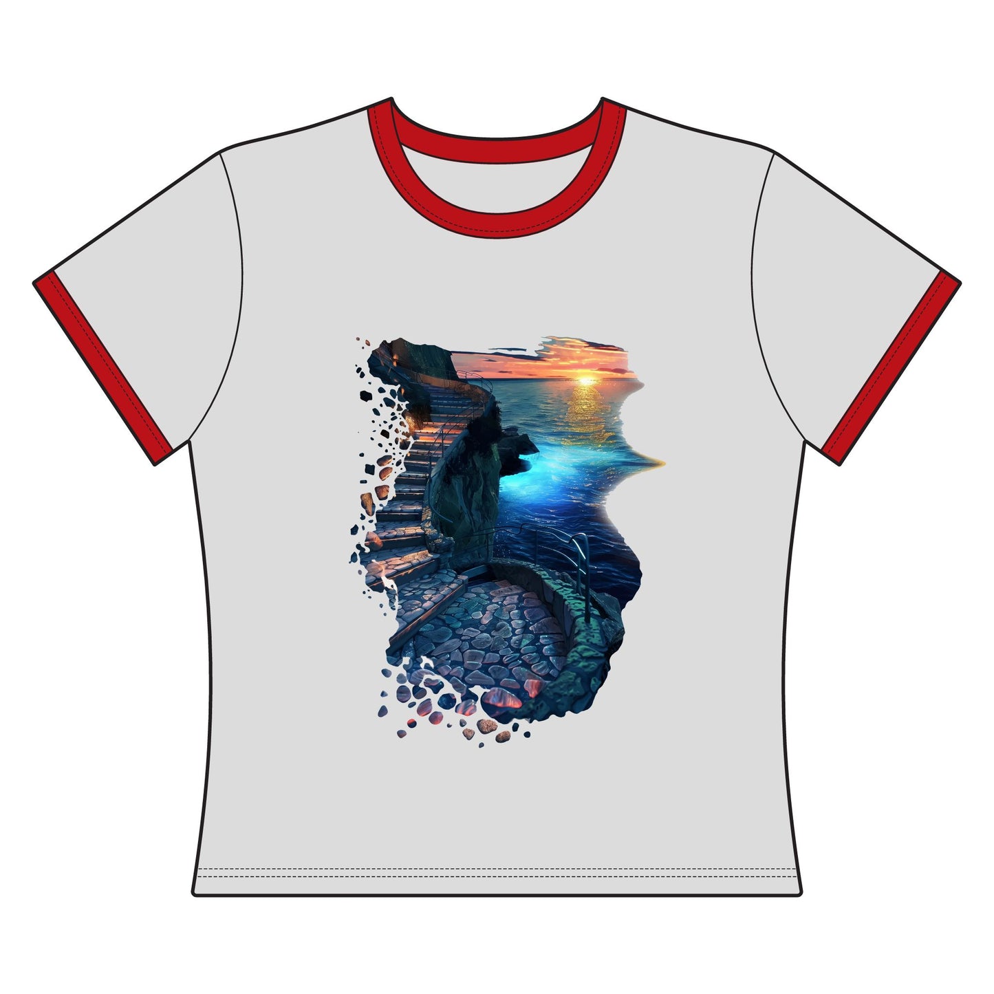 The Glowing Path Women's Ringer Tee