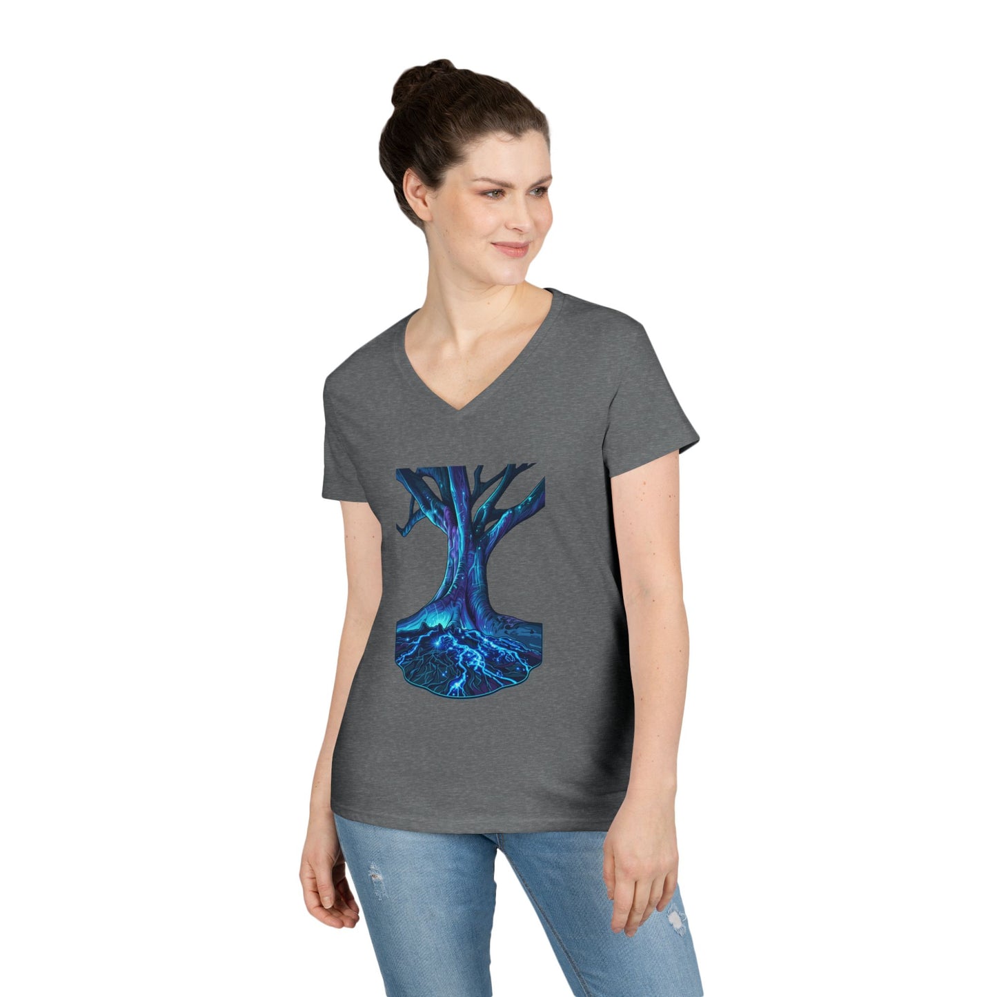 Light In The Tree Women's V-Neck Tee