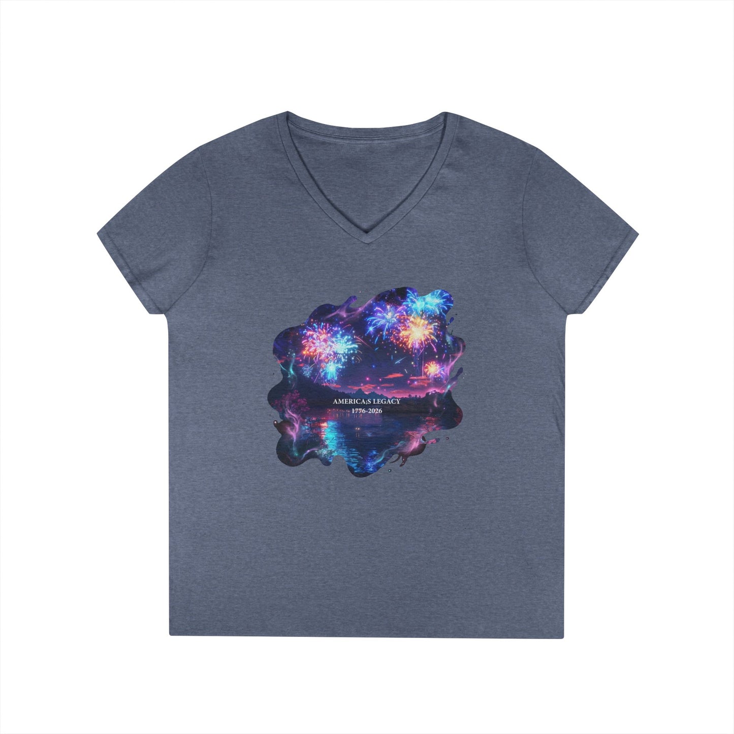 America's Legacy 1776-2026 Independence Day USA Women's V-Neck Tee