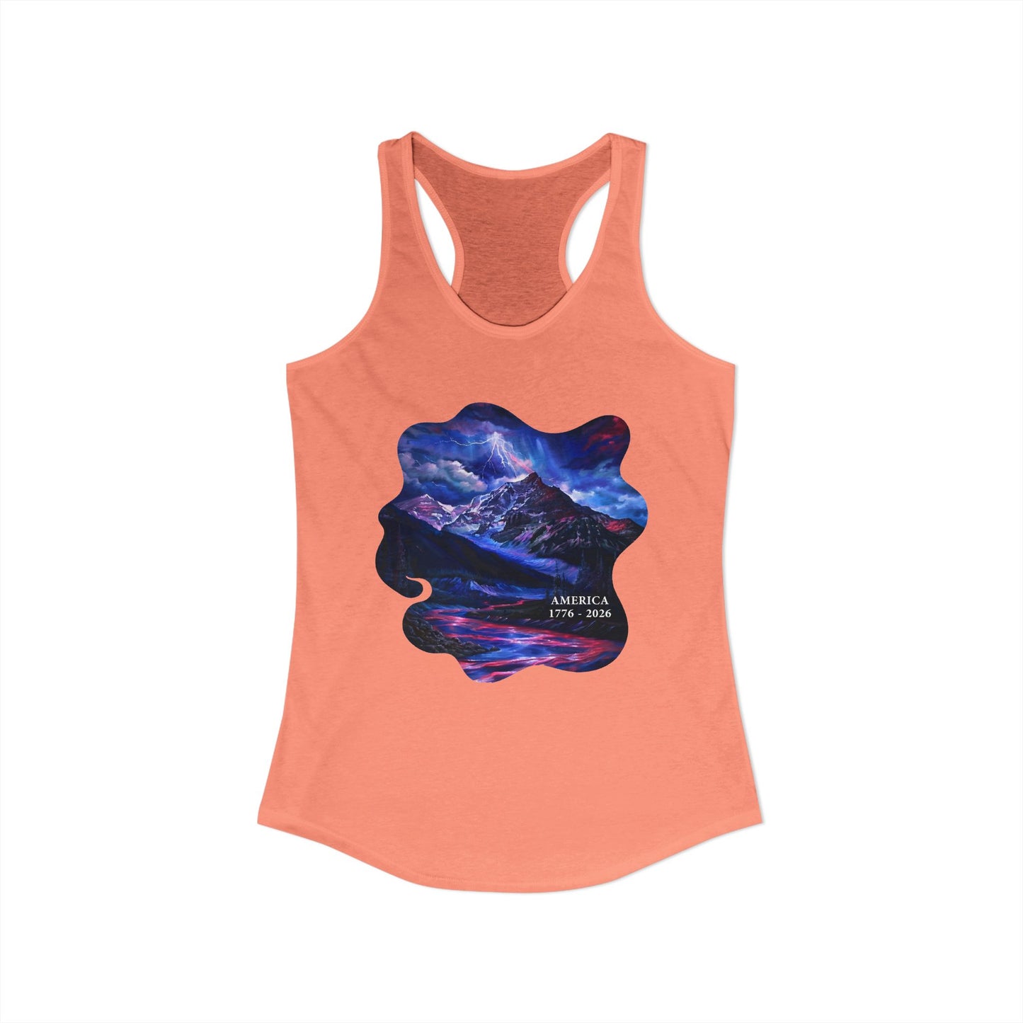 America 1776-2026 Independence Day USA Women's Ideal Racerback Tank