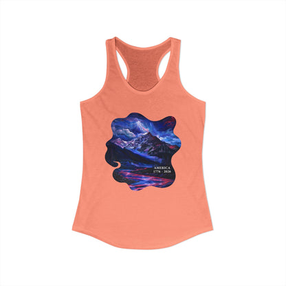 America 1776-2026 Independence Day USA Women's Ideal Racerback Tank