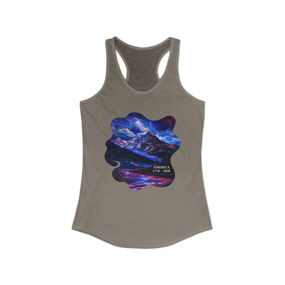 America 1776-2026 Independence Day USA Women's Ideal Racerback Tank