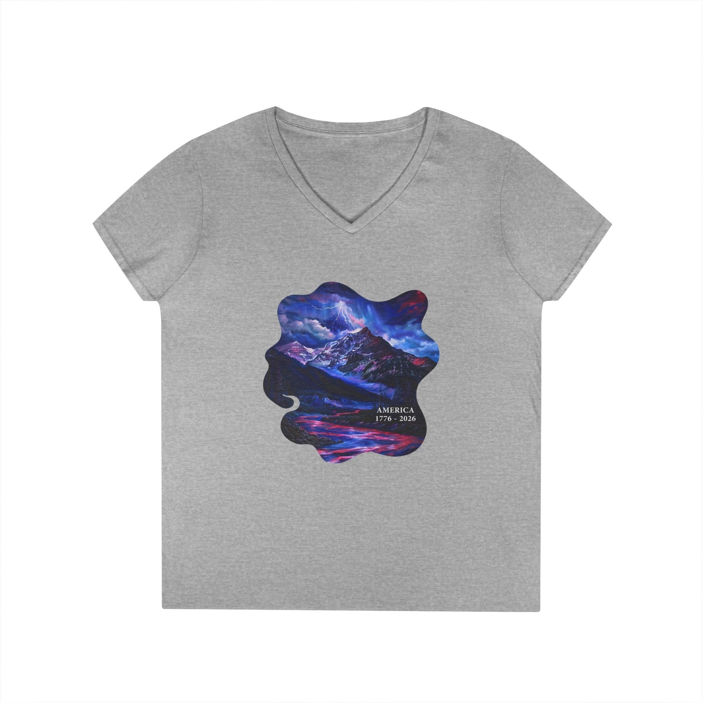 America 1776-2026 Independence Day USA Women's V-Neck Tee