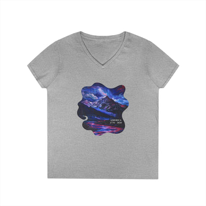 America 1776-2026 Independence Day USA Women's V-Neck Tee
