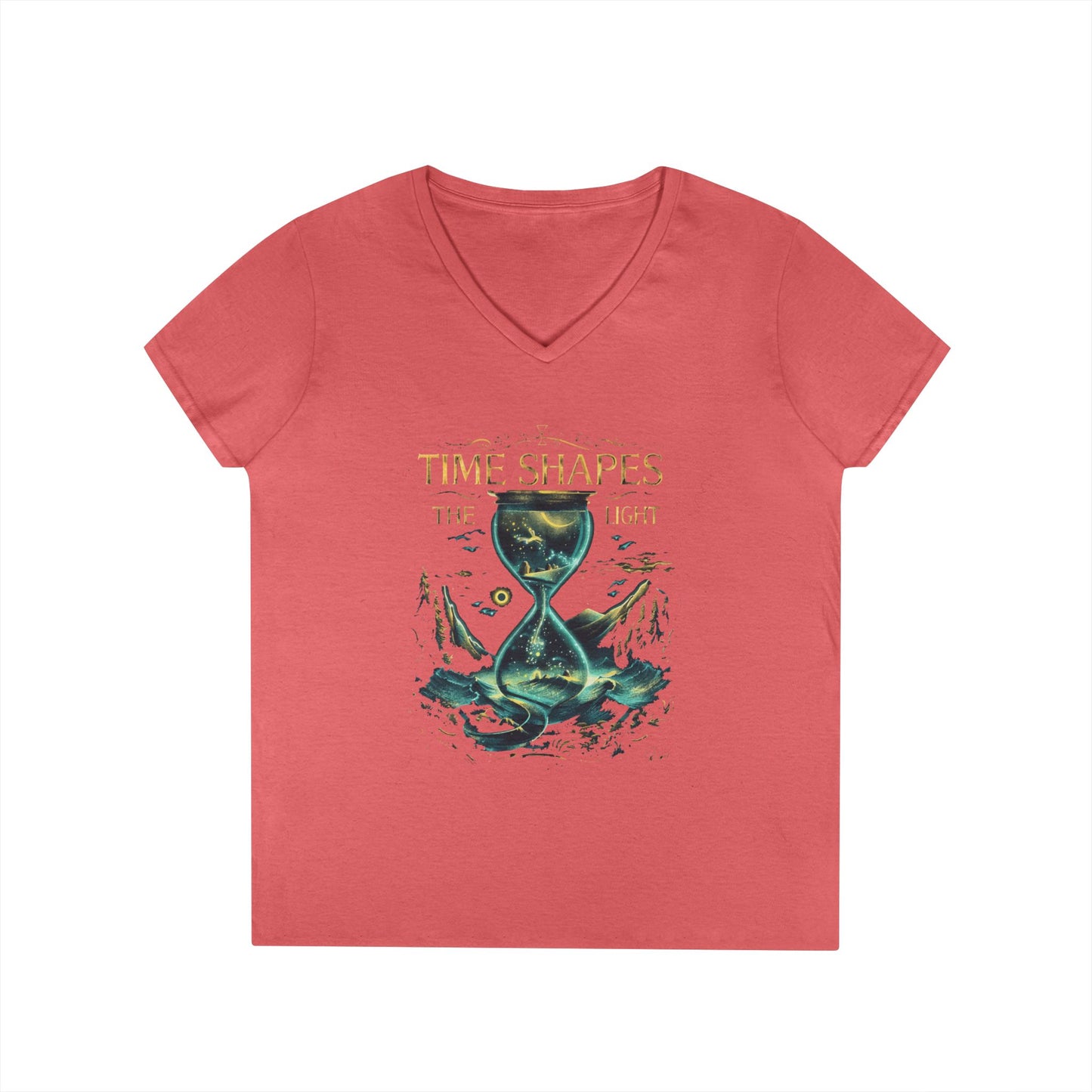 Time Shapes The Light Women's V-Neck Tee