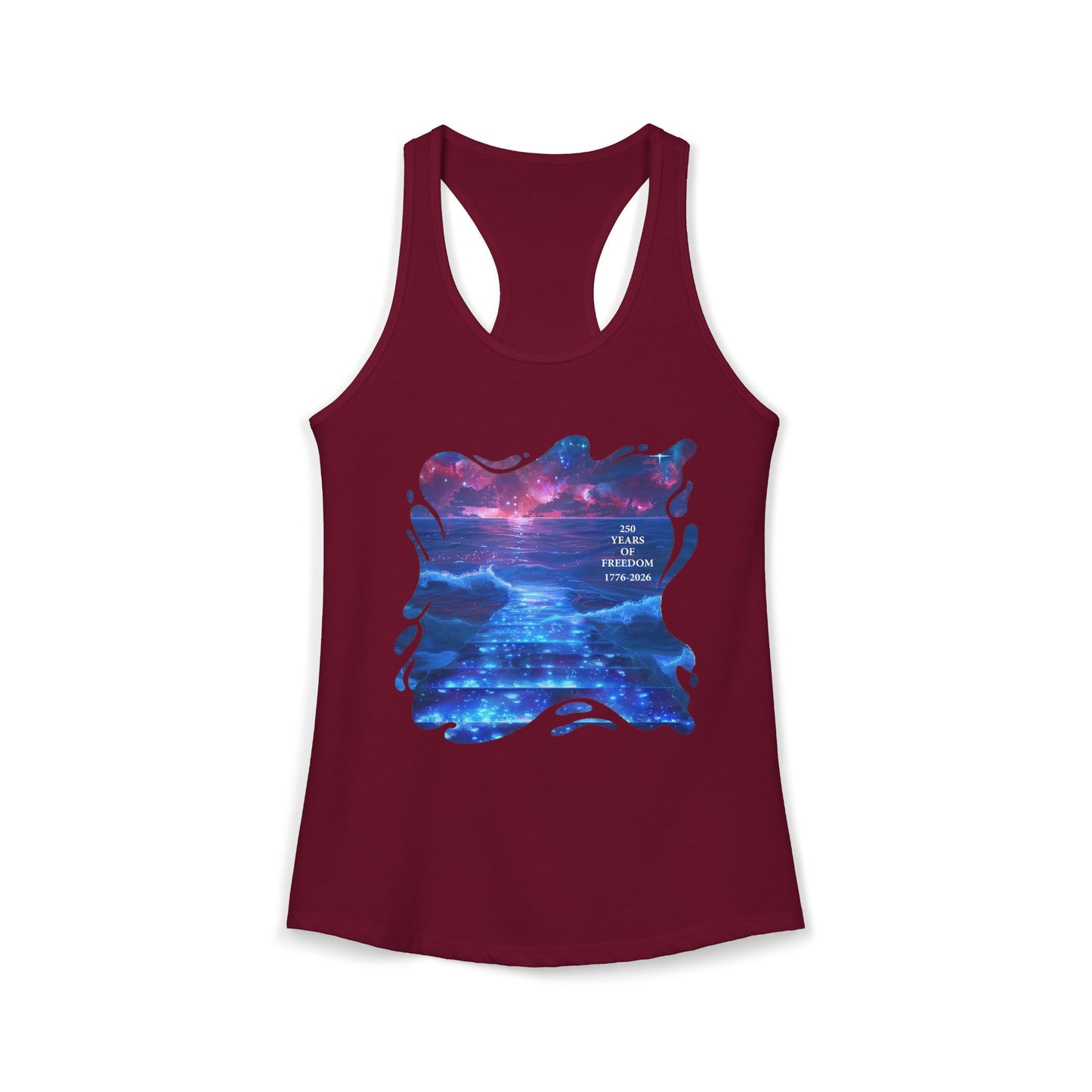 250 Years of Freeday 1776-2026 Independence Day USA Women's Ideal Racerback Tank