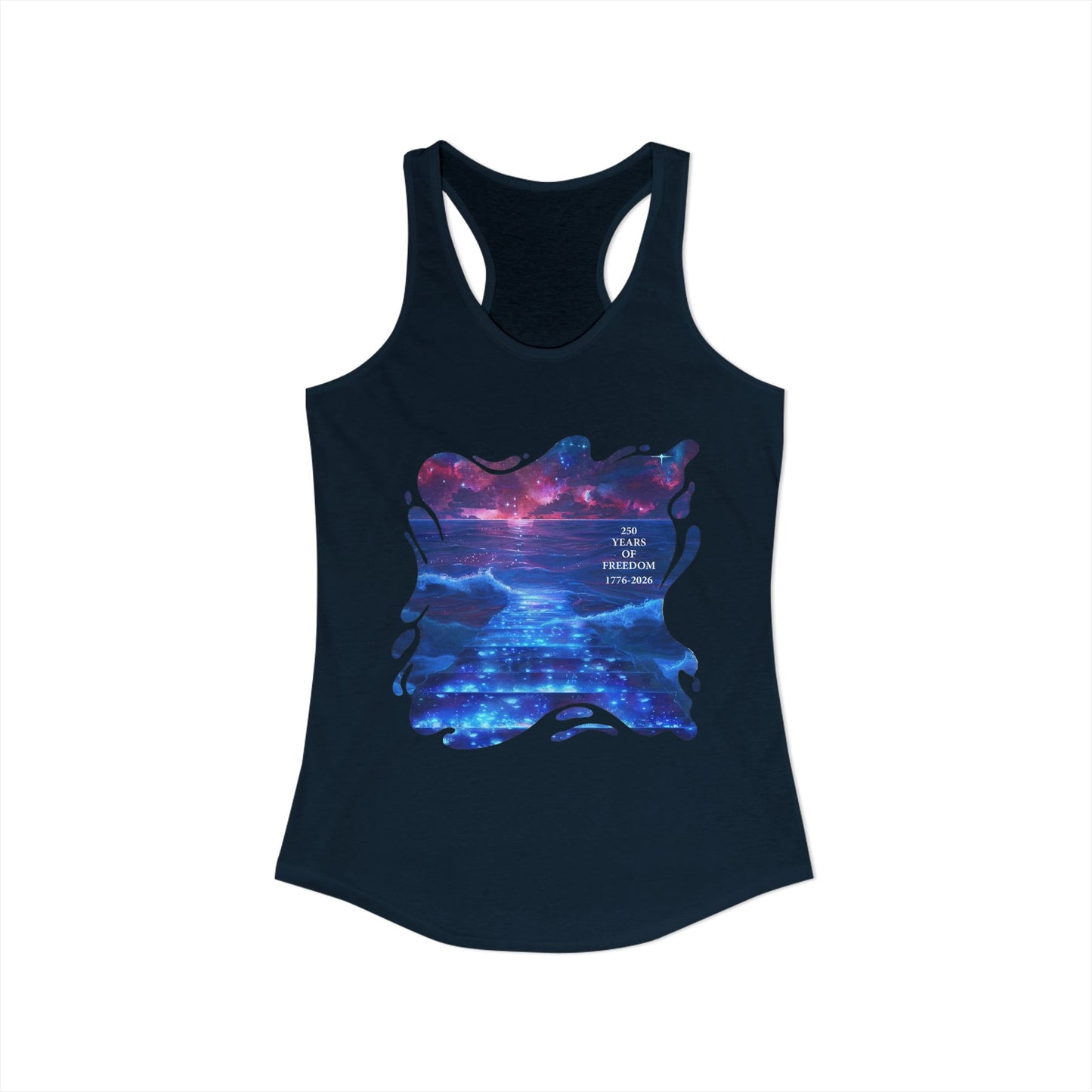 250 Years of Freeday 1776-2026 Independence Day USA Women's Ideal Racerback Tank