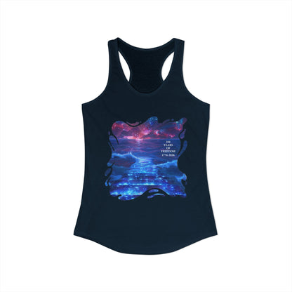 250 Years of Freeday 1776-2026 Independence Day USA Women's Ideal Racerback Tank