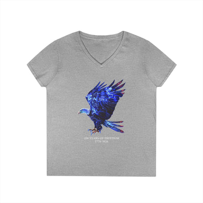 250 Years of Freedom 1776-2026 Independence Day USA Women's V-Neck Tee