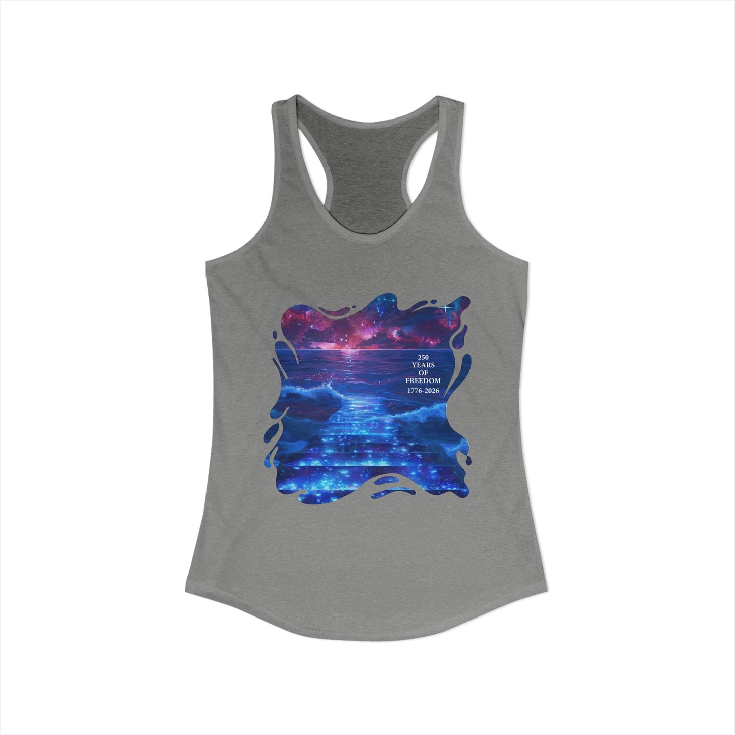 250 Years of Freeday 1776-2026 Independence Day USA Women's Ideal Racerback Tank