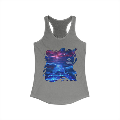250 Years of Freeday 1776-2026 Independence Day USA Women's Ideal Racerback Tank