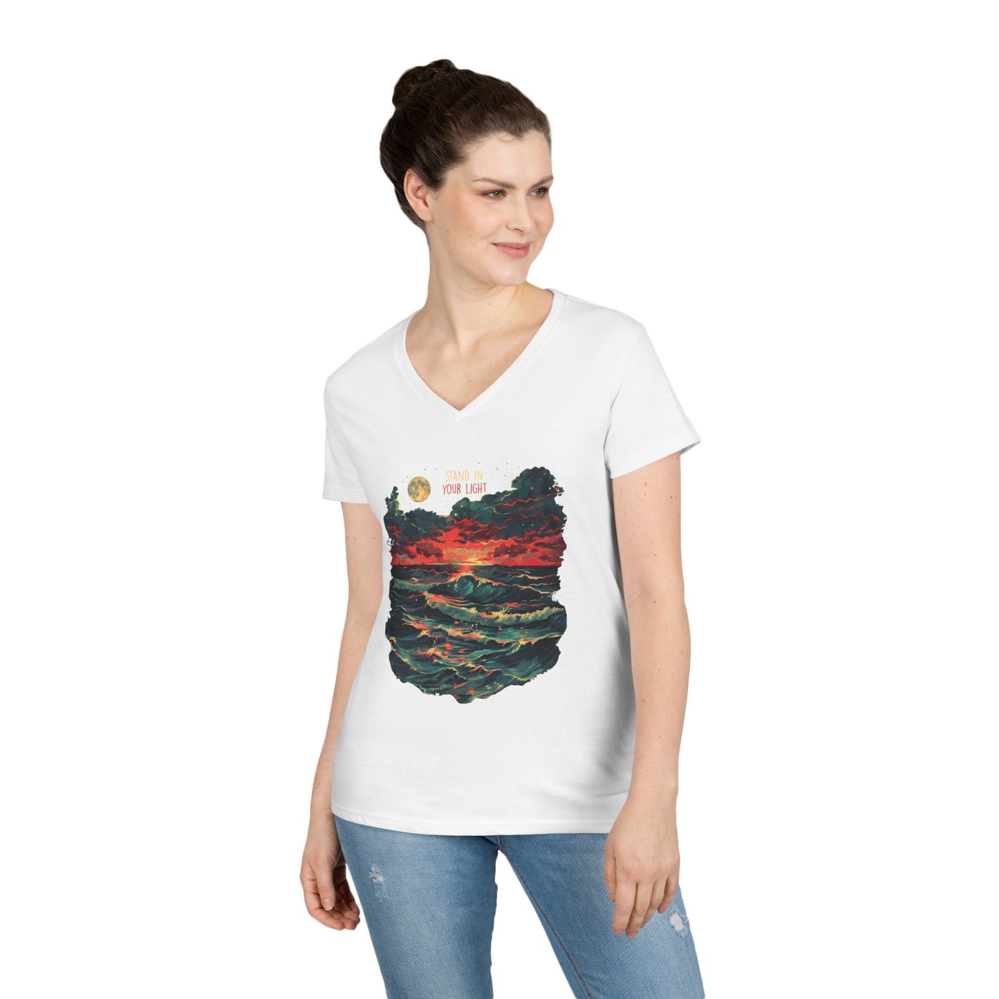 Stand In Your Light Women's V-Neck Tee