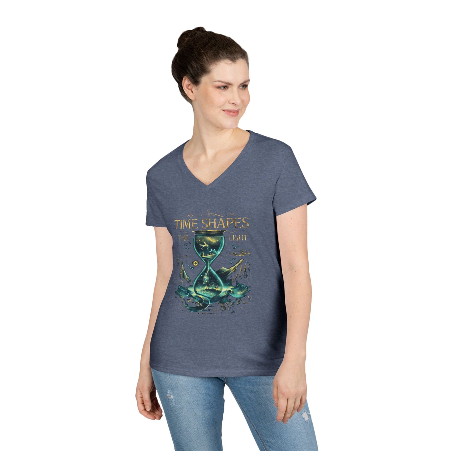 Time Shapes The Light Women's V-Neck Tee