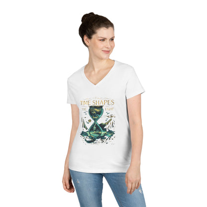 Time Shapes The Light Women's V-Neck Tee