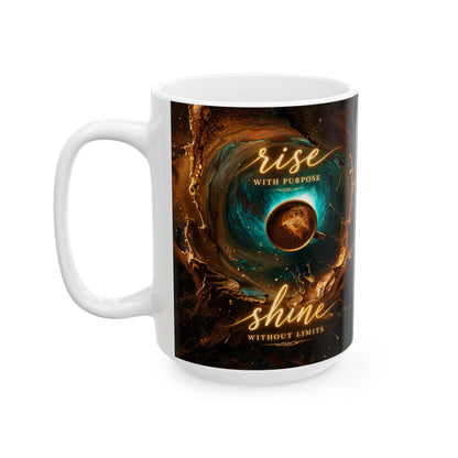 Rise With Purpose Shine Without Limits Ceramic Mug (11oz/15oz)