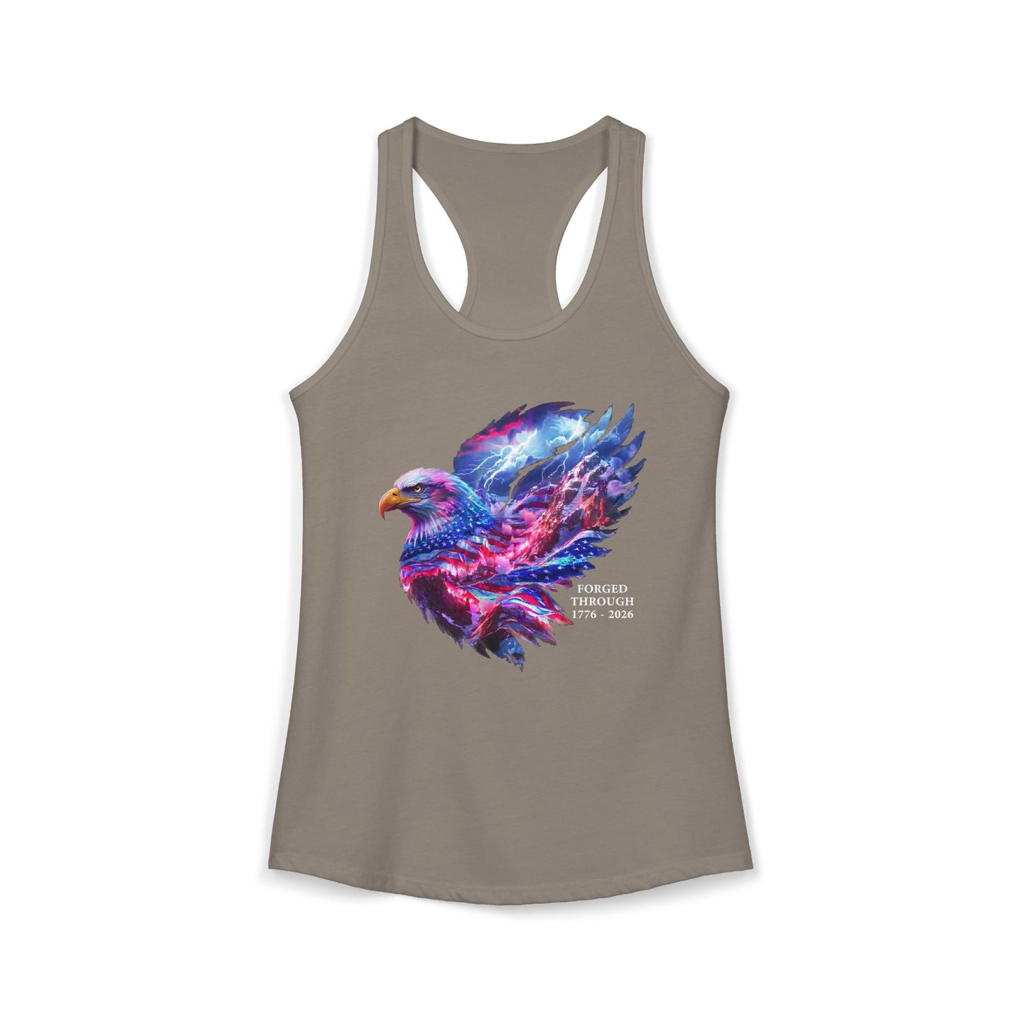 Forged Through 1776-2026 Independence Day USA Women's Ideal Racerback Tank