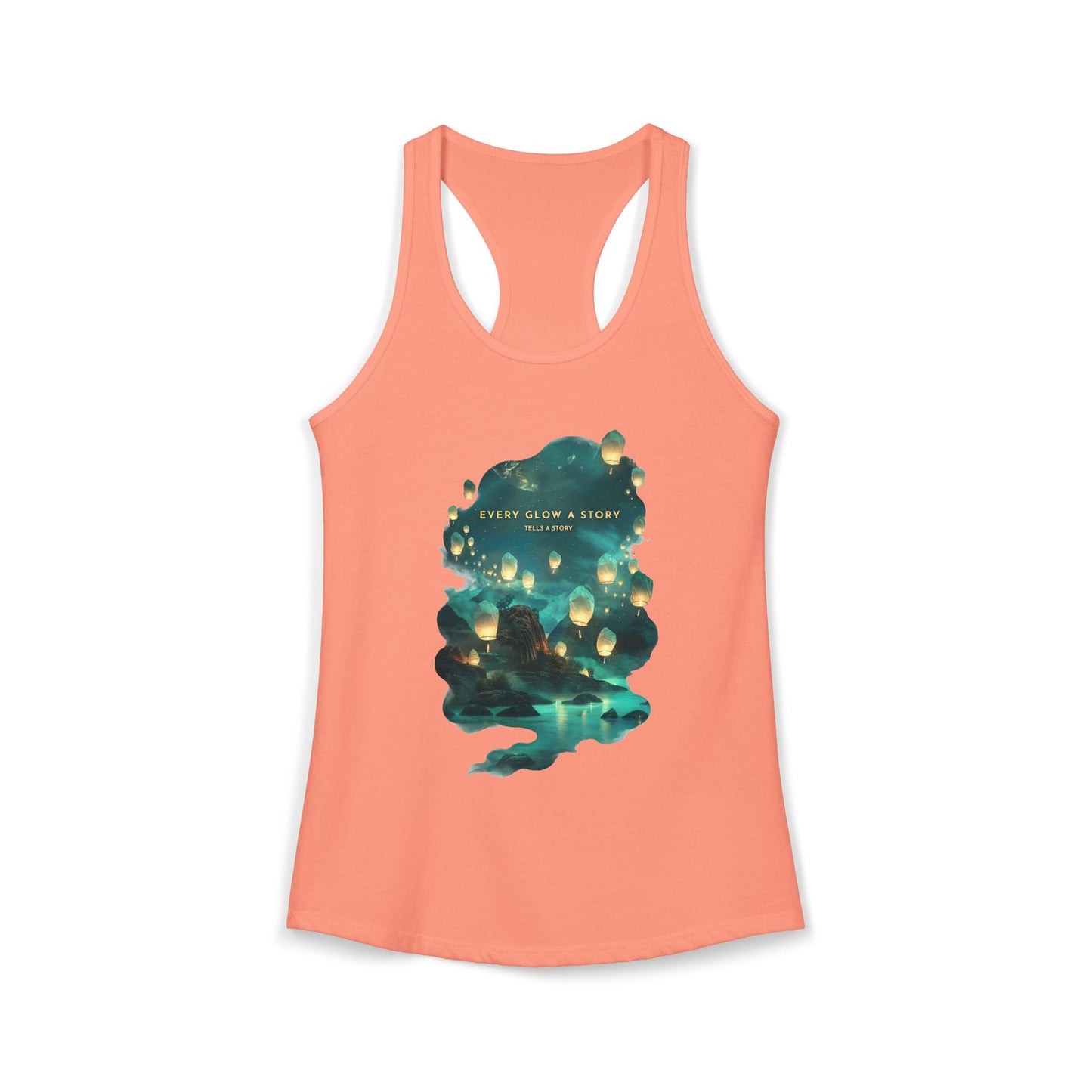 Every Glow a Story Tells a Story Women's Ideal Racerback Tank
