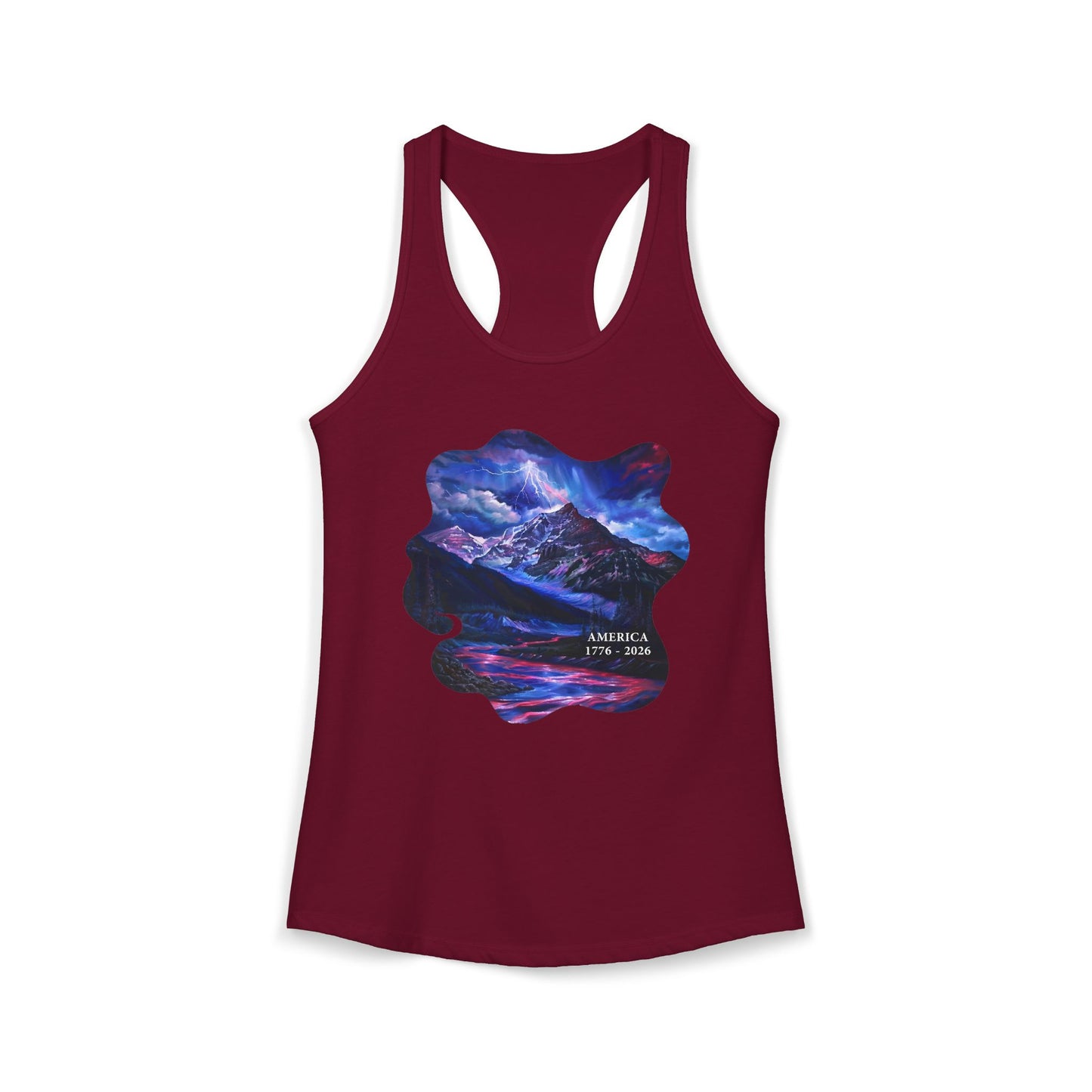 America 1776-2026 Independence Day USA Women's Ideal Racerback Tank