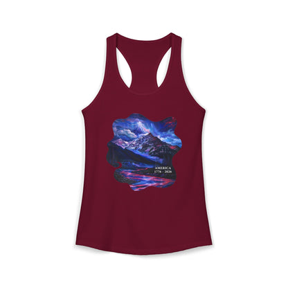 America 1776-2026 Independence Day USA Women's Ideal Racerback Tank