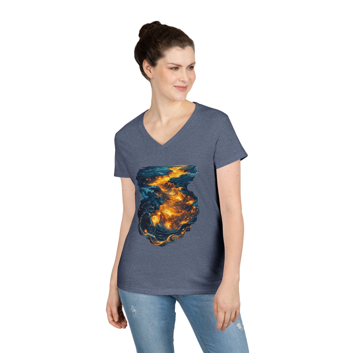 Lava Makes It Path Women's V-Neck Tee