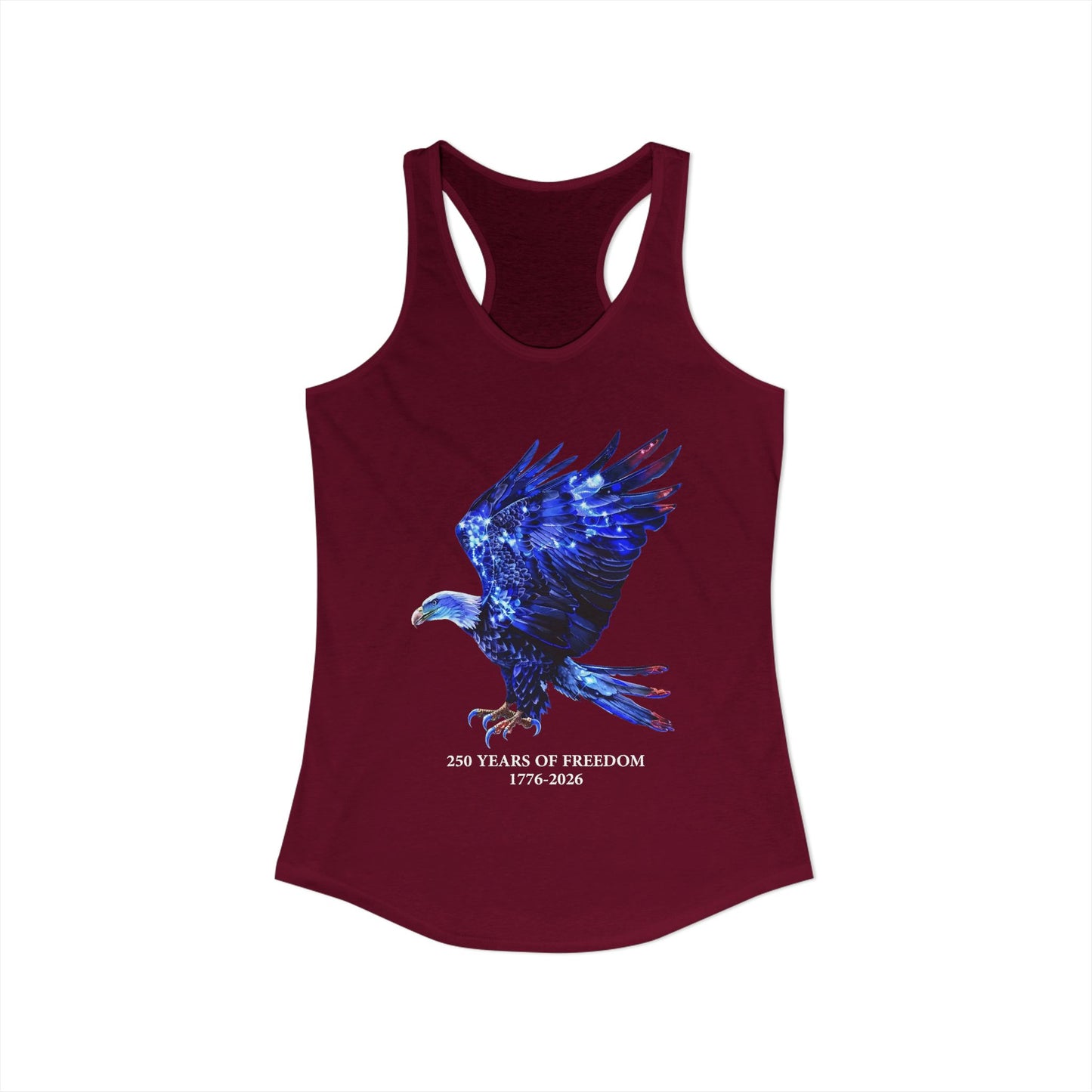 250 Years of Freedom 1776-2026 Independence Day USA Women's Ideal Racerback Tank