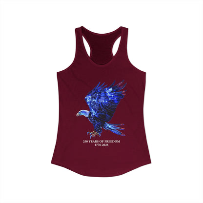 250 Years of Freedom 1776-2026 Independence Day USA Women's Ideal Racerback Tank
