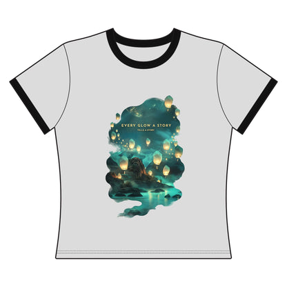 Every Glow a Story Tells a Story Women's Ringer Tee