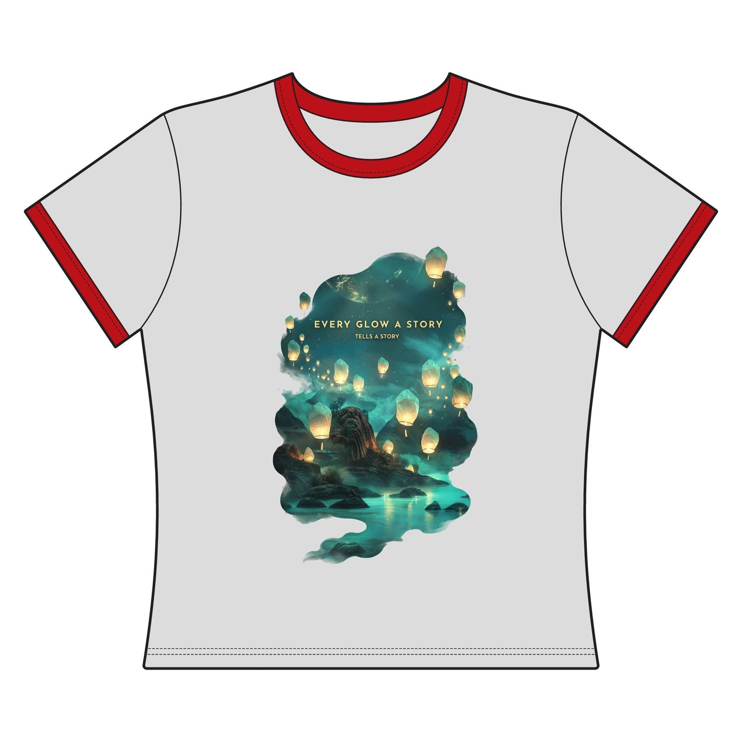 Every Glow a Story Tells a Story Women's Ringer Tee