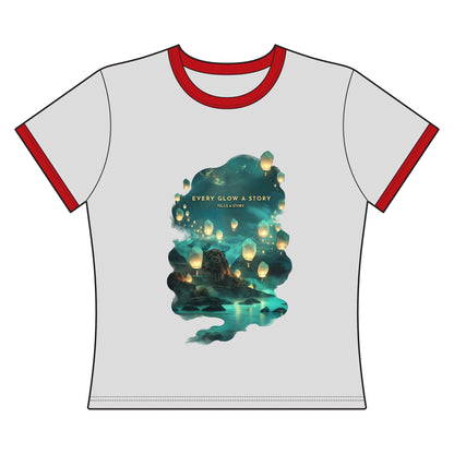 Every Glow a Story Tells a Story Women's Ringer Tee