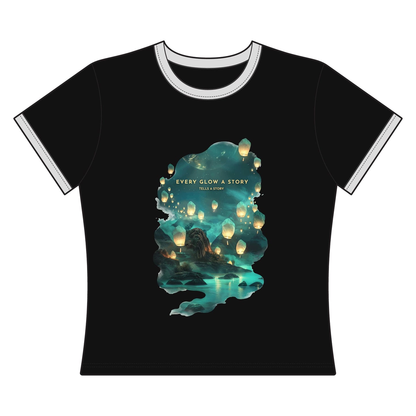 Every Glow a Story Tells a Story Women's Ringer Tee
