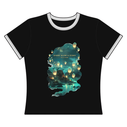 Every Glow a Story Tells a Story Women's Ringer Tee