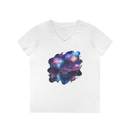America's Legacy 1776-2026 Independence Day USA Women's V-Neck Tee