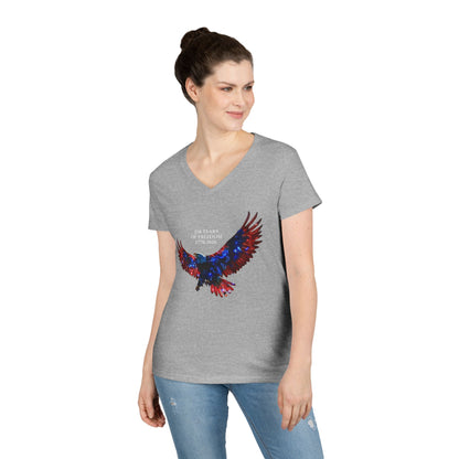 250 Years of Freedom 1776-2026 Independence Day USA Women's V-Neck Tee