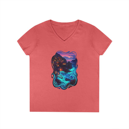 Light In The Sea Women's V-Neck Tee