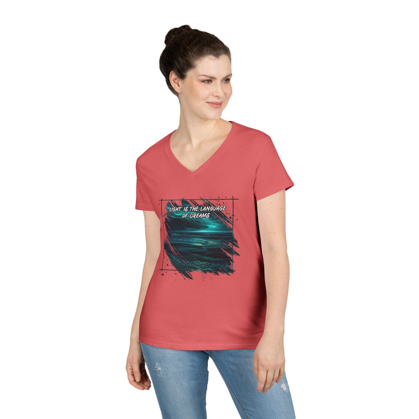 Light is The Language of Dreams Women's V-Neck Tee