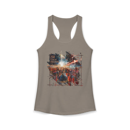 250 Years of Freedom 1776-2026 Independence Day USA Women's Ideal Racerback Tank