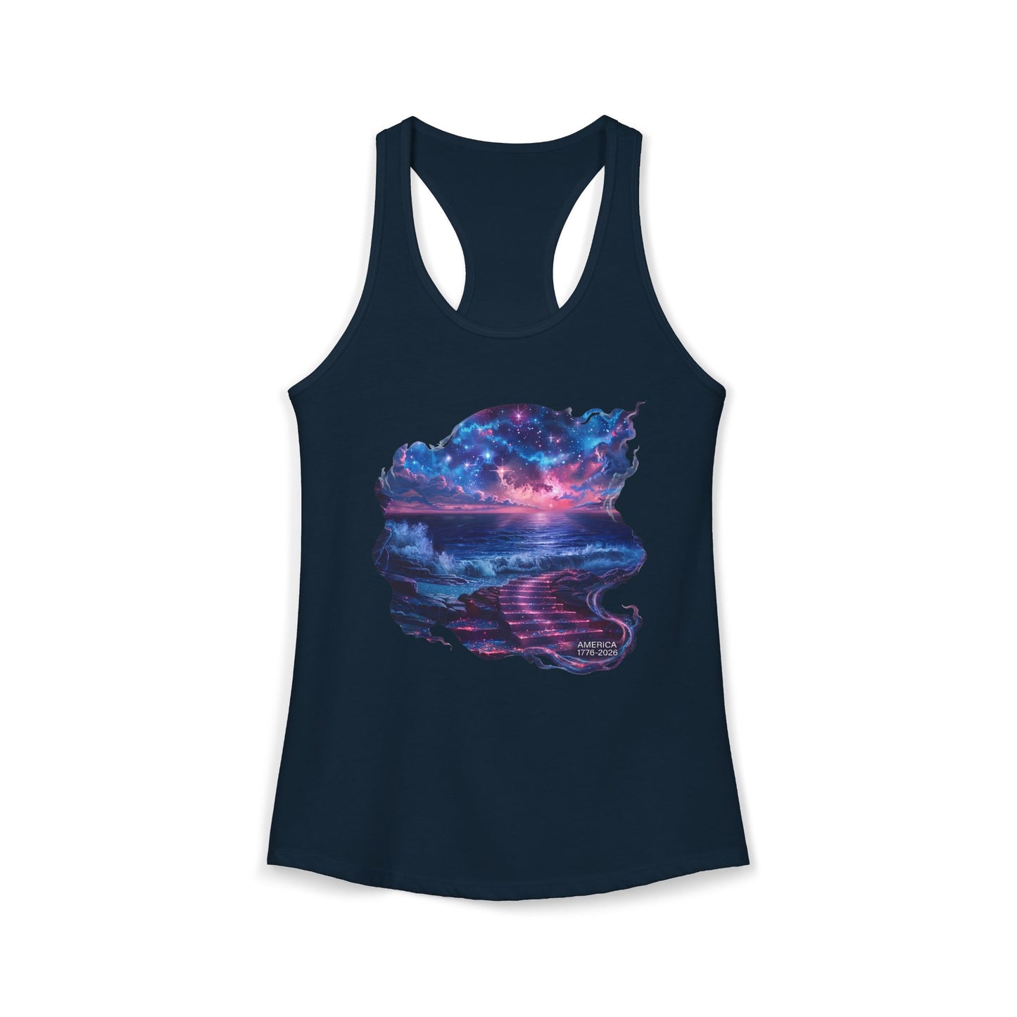 250 Years of Freedom 1776-2026 Independence Day USA Women's Ideal Racerback Tank