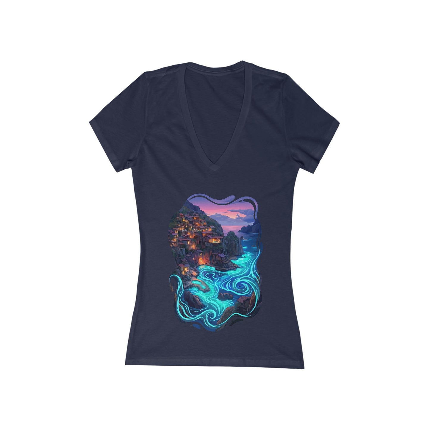 Light In The Sea Women's Deep V-neck Tee
