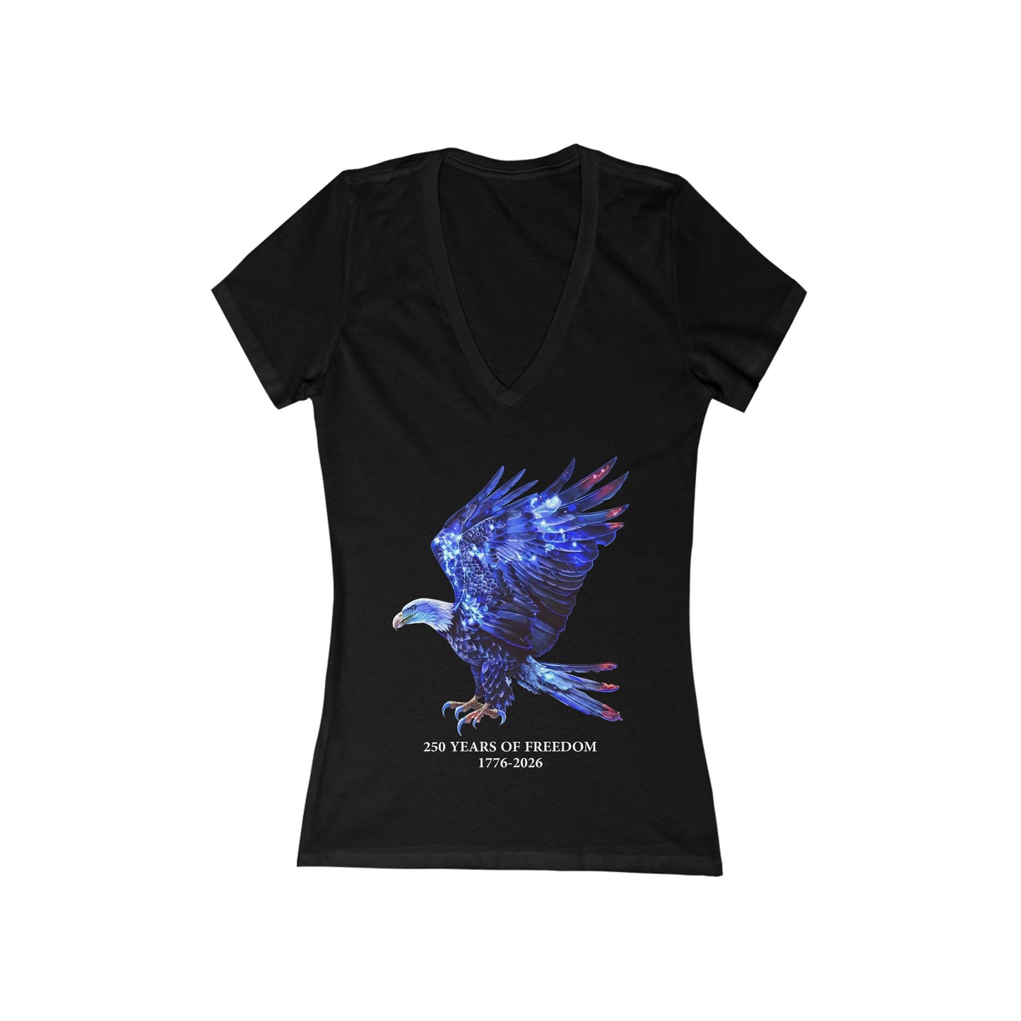 250 Years of Freedom Independence Day USA Women's Deep V-neck Tee