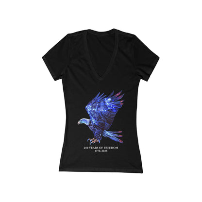 250 Years of Freedom Independence Day USA Women's Deep V-neck Tee