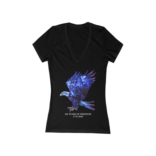 250 Years of Freedom Independence Day USA Women's Deep V-neck Tee