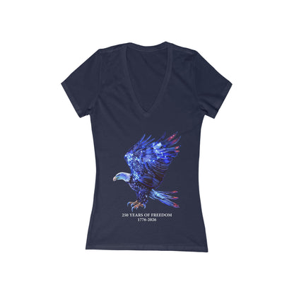 250 Years of Freedom Independence Day USA Women's Deep V-neck Tee