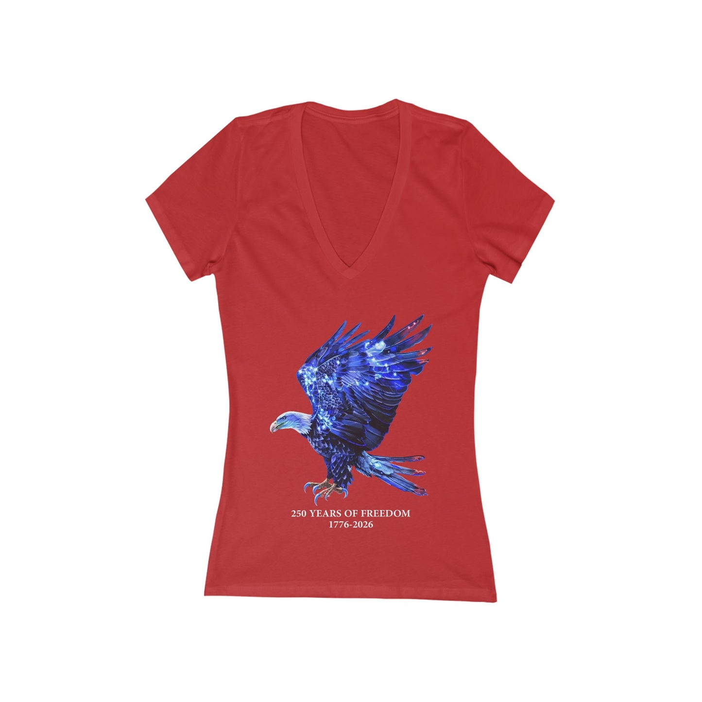 250 Years of Freedom Independence Day USA Women's Deep V-neck Tee