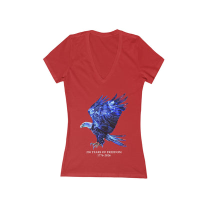 250 Years of Freedom Independence Day USA Women's Deep V-neck Tee