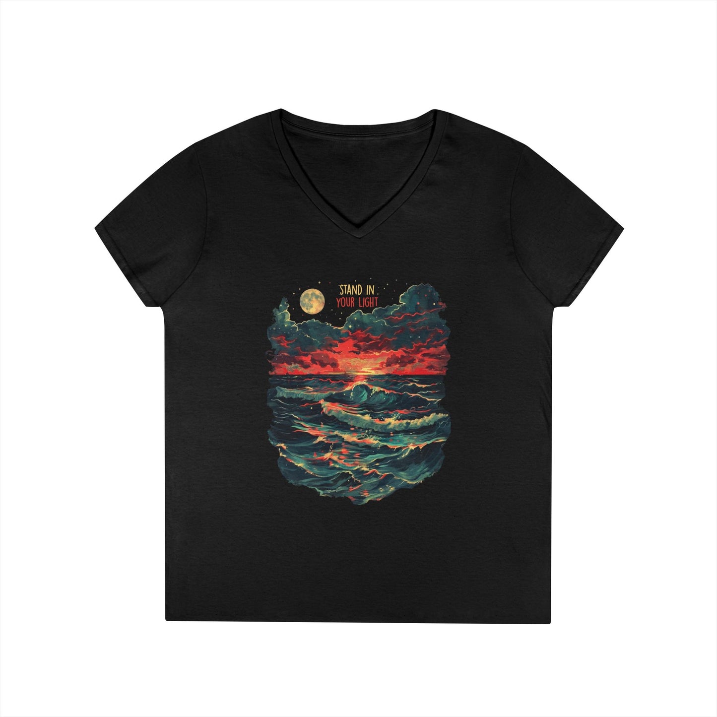 Stand In Your Light Women's V-Neck Tee