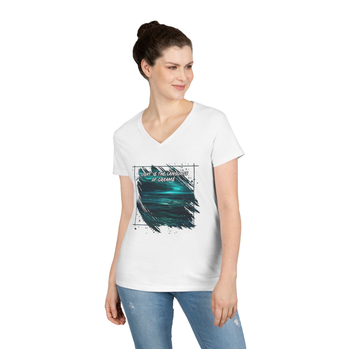 Light is The Language of Dreams Women's V-Neck Tee