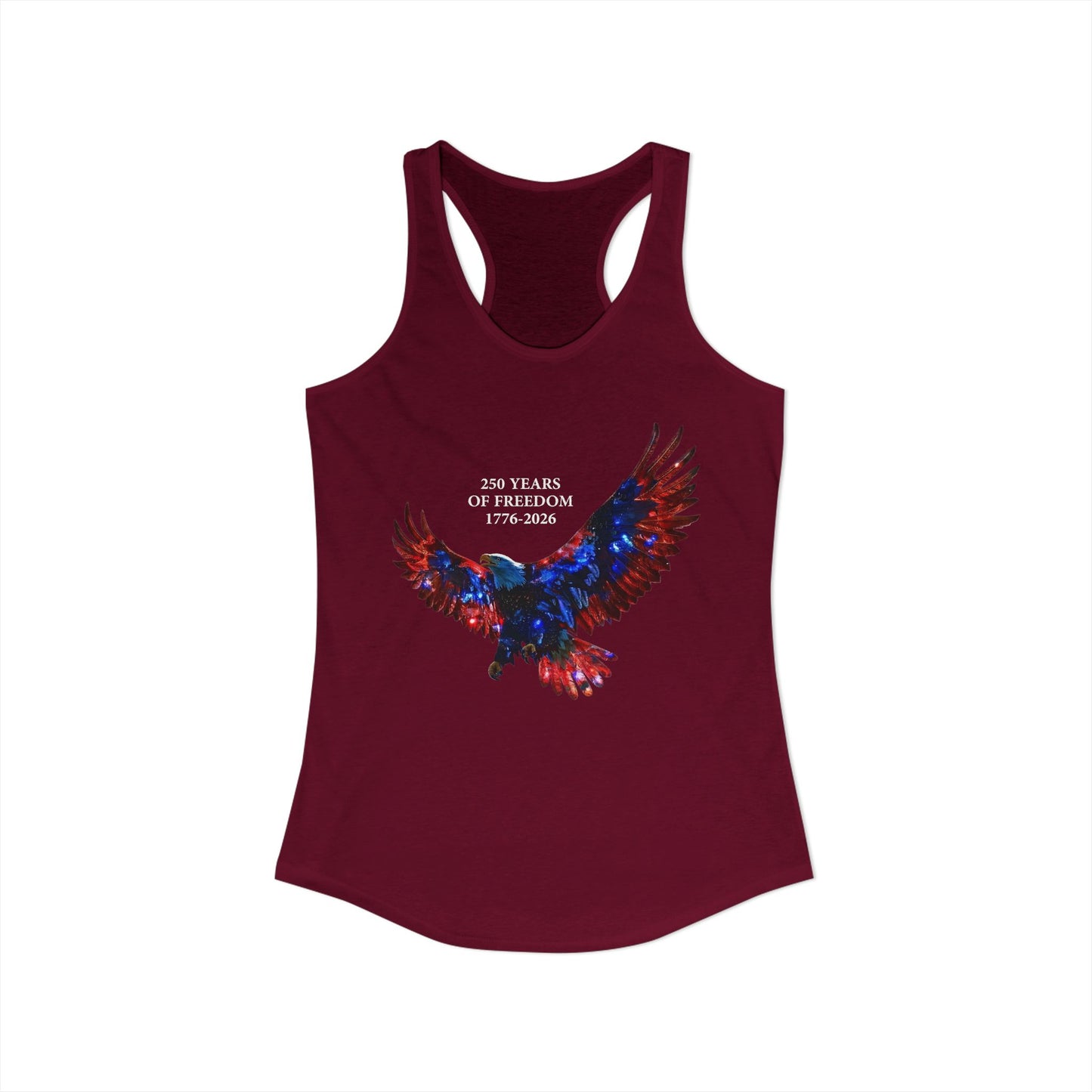 250 Years of Freeday 1776-2026 Independence Day USA Women's Ideal Racerback Tank